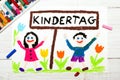 Colorful drawing: German Children`s day Royalty Free Stock Photo