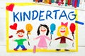 Colorful drawing: German Children`s day Royalty Free Stock Photo