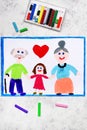 Colorful drawing: Grandparents Day card.