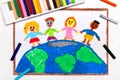 L drawing: International children of the world