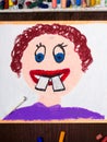 Colorful drawing: malocclusion Royalty Free Stock Photo
