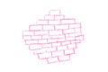 Colorful Drawing of a Pink Brick Wall Illustration, Featuring Crayon Effects and Graphic Design Elements for a Unique and Nice Art Royalty Free Stock Photo