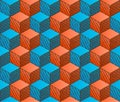 Colorful drawing styled cubes pattern