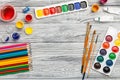 Colorful drawing supplies