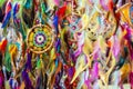 Colorful Dream Catchers are hanging in the gift shop.