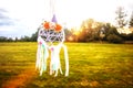 Colorful dreamcatcher outdoors