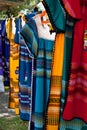 Colorful dresses on a cloth line Royalty Free Stock Photo