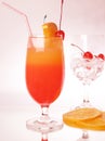 Colorful drink with cherry Royalty Free Stock Photo