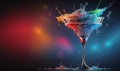a colorful drink with a splash of water on the rim Royalty Free Stock Photo