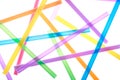 Colorful drinking straws close up background