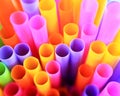 Colorful of drinking straws, top view, closeup, macro, Royalty Free Stock Photo