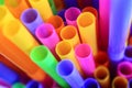 Colorful of drinking straws, top view, closeup, macro, Royalty Free Stock Photo