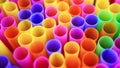 Colorful of drinking straws, top view, closeup, macro, Royalty Free Stock Photo