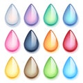 Colorful drop tear-shaped pearl gemstones set