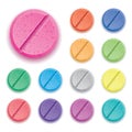 Colorful Drug Pills, Vector