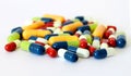 Colorful drugs pills capsules Royalty Free Stock Photo