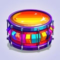 Colorful Drum With Blocks: Highly Detailed Craftcore Illustration