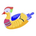 Colorful duck icon, isometric style Royalty Free Stock Photo