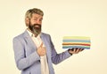 Colorful dust cloth. man with felt material. numdah or numnah for handmade usage. concept of design. color paper stack Royalty Free Stock Photo