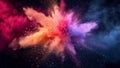 Colorful dust. An explosion of particles of bright colors. Colored background with lots of dust of different colors Royalty Free Stock Photo
