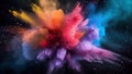 Colorful dust. An explosion of particles of bright colors. Colored background with lots of dust of different colors Royalty Free Stock Photo