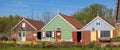 Colorful Dutch style shops at Windmill island gardens in Holland, Michigan