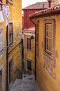 Colorful dwellings along the escadas do Barredo walkway in Porto, Portugal Royalty Free Stock Photo