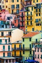 Colorful dwellings. Full background with colorful buildings