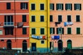 Colorful dwellings. Full background with colorful italian buildings