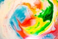 Colorful dye mixed with cream