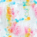 Colorful Dyed Art. Floral Fantasy Dirty Art. Colorful Dyed Illustration. Watercolor Seamless Background. Organic Hand Drawn