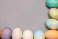 Colorful dyed easter eggs aranged into a square Royalty Free Stock Photo