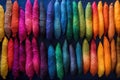 colorful dyed silk cocoons for textile art