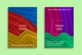 Colorful dynamic backgrounds for cover design. Trendy labels for packaging