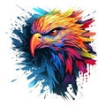 Colorful an eagle head painting on a clean background. Png for Sublimation Printing, Bird, Wild Animals, Illustration, Generative Royalty Free Stock Photo
