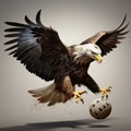 3d Super Realistic Eagle Chasing Ball Clipart