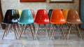 Colorful Eames Chairs in a Row Royalty Free Stock Photo