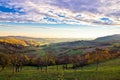 Colorful early morning valley landscape