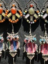 colorful earrings and bracelets for sale at the craft market Royalty Free Stock Photo