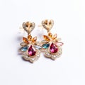 Colorful Stone And Diamond Earrings With Maharaja Inspiration