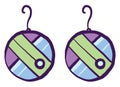 Colorful earrings , illustration, vector