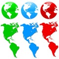 Colorful earth icon set Royalty Free Stock Photo