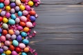 Colorful Easter Background with Copyspace for Personalized Text, featuring Decorative Eggs