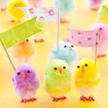 Colorful easter chicks Royalty Free Stock Photo