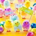 Colorful easter chicks Royalty Free Stock Photo