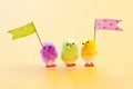 Colorful easter chicks Royalty Free Stock Photo