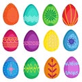 Colorful easter eegs vector illustration
