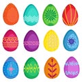 Colorful easter eegs vector illustration Royalty Free Stock Photo