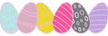 colorful easter eegs vector set on white Royalty Free Stock Photo