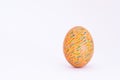 Colorful Easter egg, white background Royalty Free Stock Photo